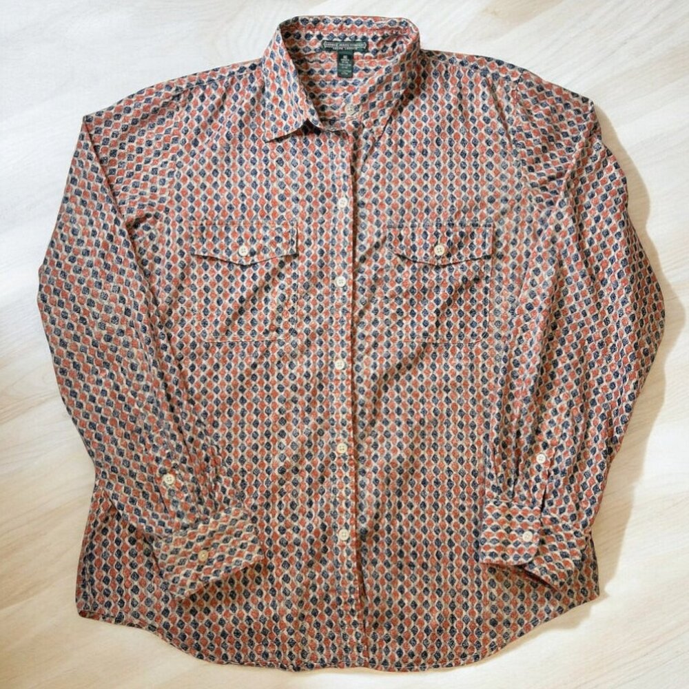 Lauren Jeans Company red/white/blue button down shirt